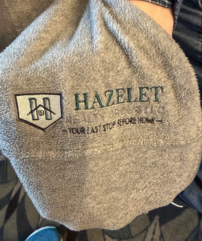 embroidery on a jacket or blanket for a new jersey realtor