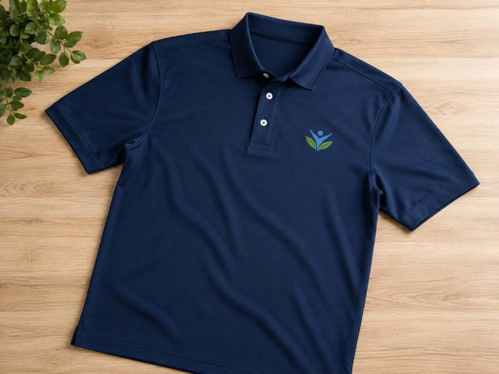 Embroidered polo shirt made for nonprofit board members and staff